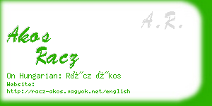 akos racz business card